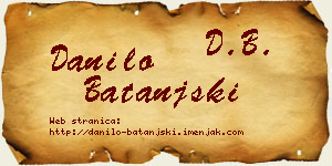 Danilo Batanjski vizit kartica